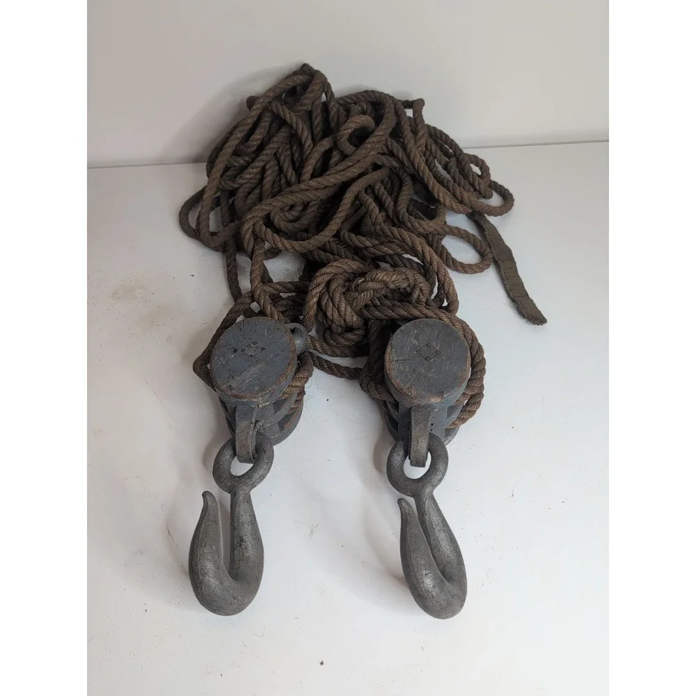 Two Large Vintage Pulleys With Large 7